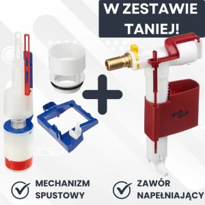 Zestaw naprawczy do spłuczki 995 Sanit - stary typ - (Mechanizm spustowy 0195000 + zawór napełniający 2500100) * Pasuje do stelaża MARLEY starego typu.